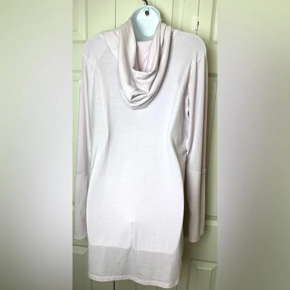ATHLETA Essence Hooded Tunic Top Shirt Simply Lilac Pink UPF 50+ Cowl Neck Long - Picture 7 of 13